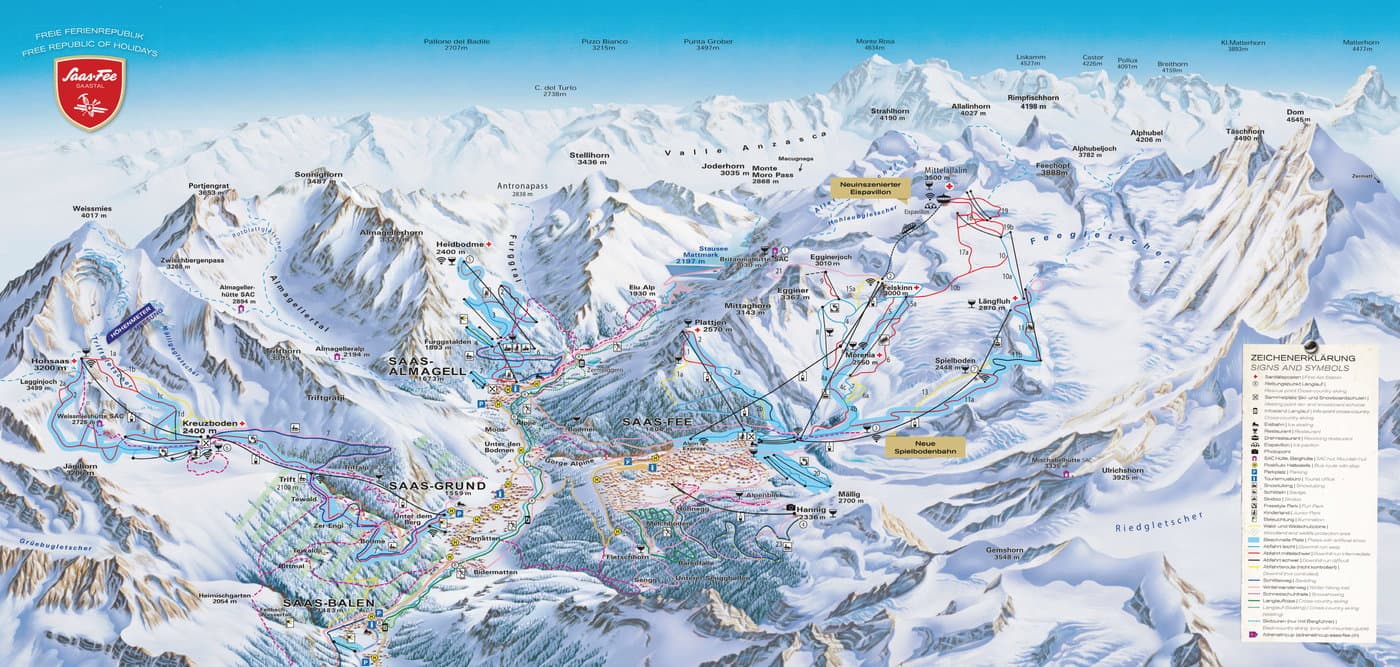 Saas-Fee Trail Map